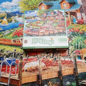 Master Pieces Jigsaw Puzzle Summer At The Cabin 1000 Pieces Lazy Days Complete